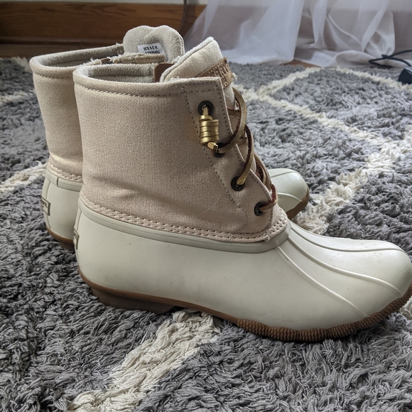 Sperry Women's Saltwater Rain Boot Gold Sparkle Size Women's 9.5 - Picture 6 of 7